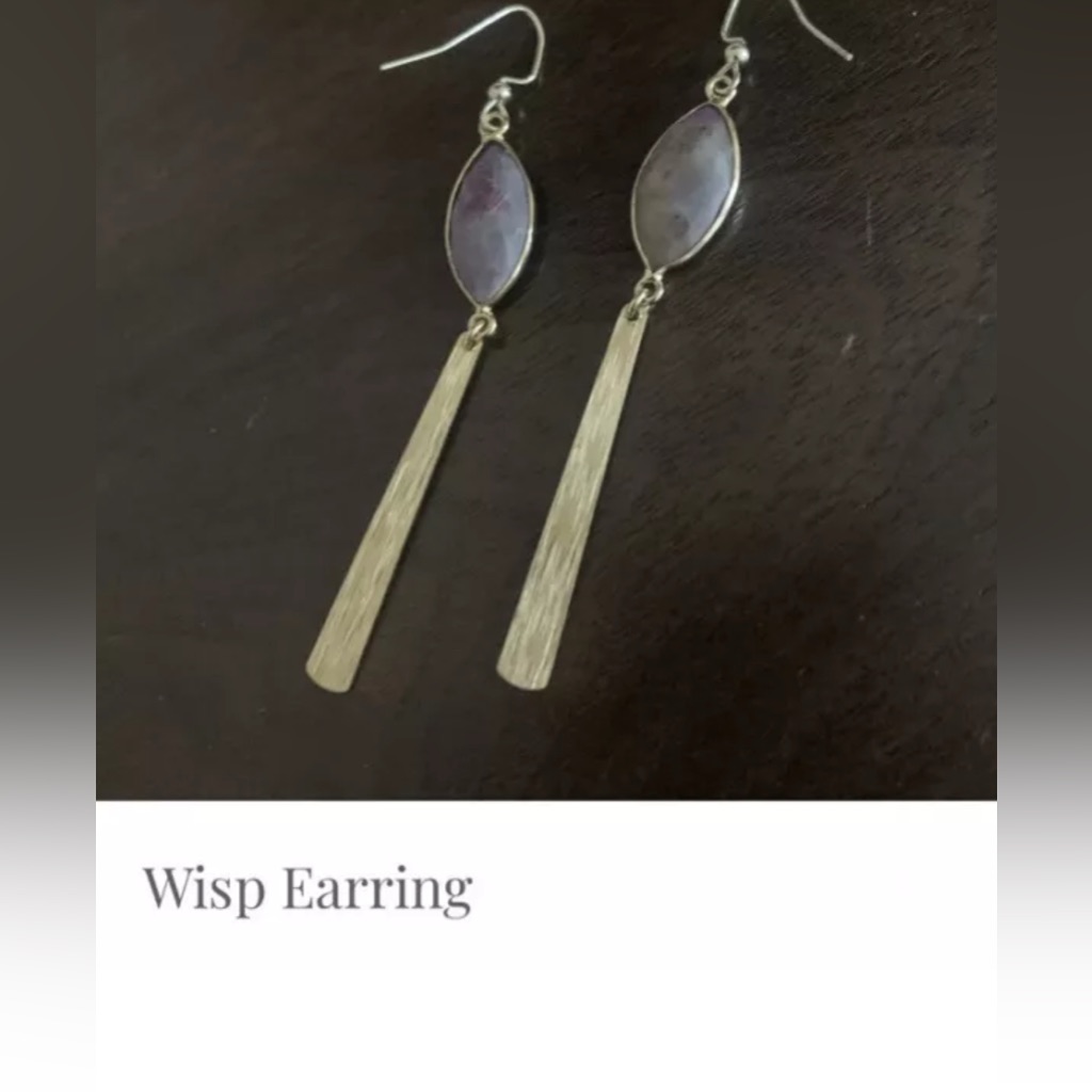 Hespera Custom Ruby Brass Wisp Earrings Stunning Nwot July Birthstone 79$